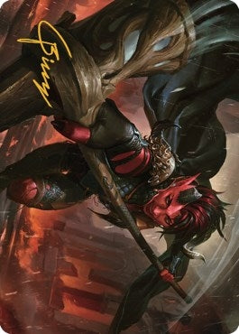 Karlach Fury of Avernus Art Card 34 81 Gold Stamped Signature (34) [ASCLB]