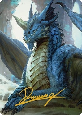Young Blue Dragon Art Card Gold Stamped Signature (27) [ASCLB]