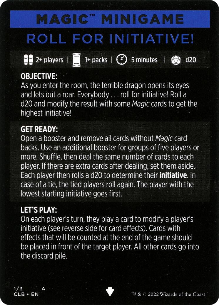 Magic Minigame Roll for Initiative (1) [CLB]