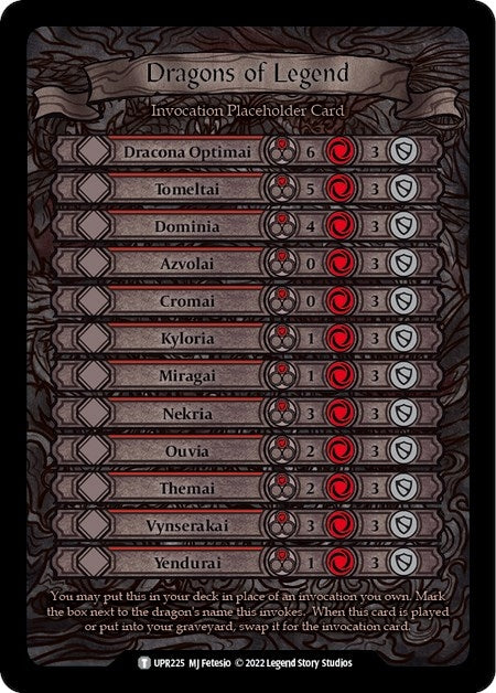 Image for Dragons of Legend Invocation Placeholder Card [Uprising]