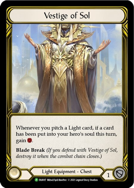 Image for Vestige of Sol (Golden) [Flesh and Blood: Promo Cards]