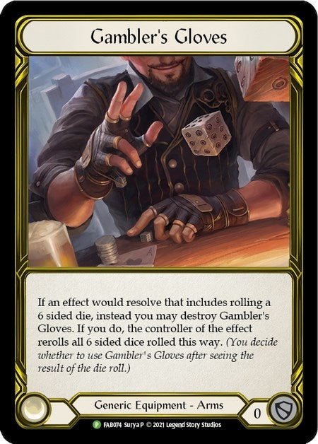 Image for Gambler's Gloves (Golden) [Flesh and Blood: Promo Cards]