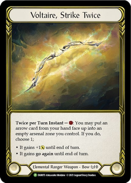 Image for Voltaire, Strike Twice (Golden) [Flesh and Blood: Promo Cards]