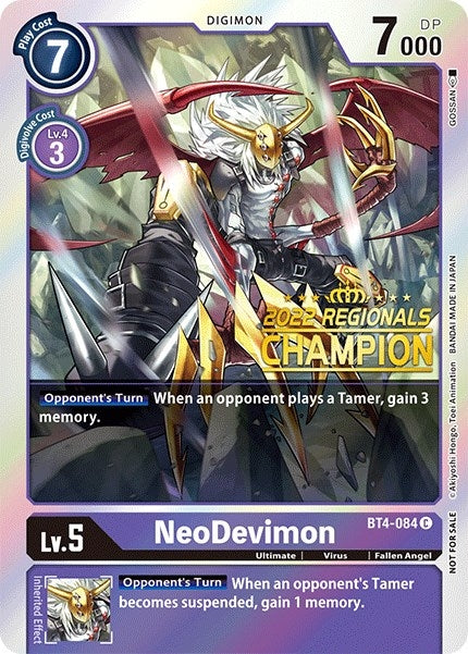 Image for NeoDevimon (2022 Championship Online Regional) [Online Champion] [Great Legend]
