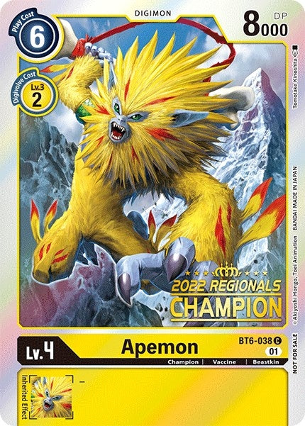 Image for Apemon (2022 Championship Online Regional) [Online Champion] [Double Diamond]