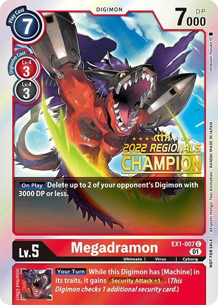Image for Megadramon (2022 Championship Online Regional) [Online Champion] [Classic Collection]