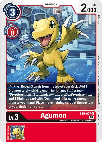 Image for Agumon - BT5-007 (Tamer Party Vol. 4 Promo) [Battle of Omni]