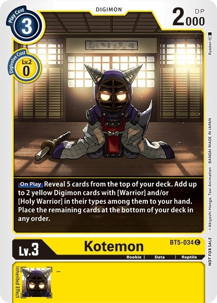 Image for Kotemon - BT5-034 (Tamer Party Vol. 5 Promo) [Battle of Omni]