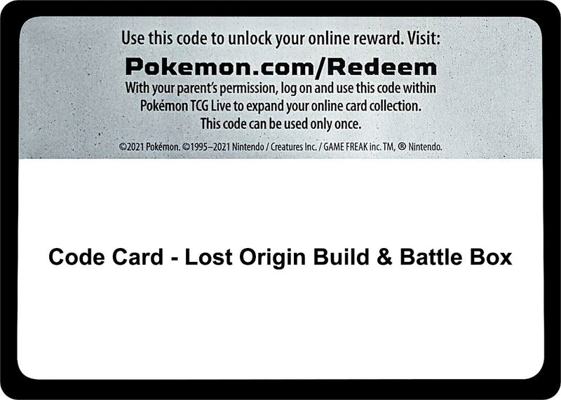 Code Card Lost Origin Build and Battle Box [SWSH11]