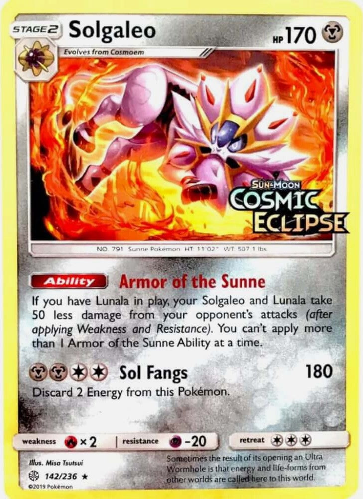 Solgaleo 142 236 Cosmic Eclipse Stamped (142/236) [MCAP]