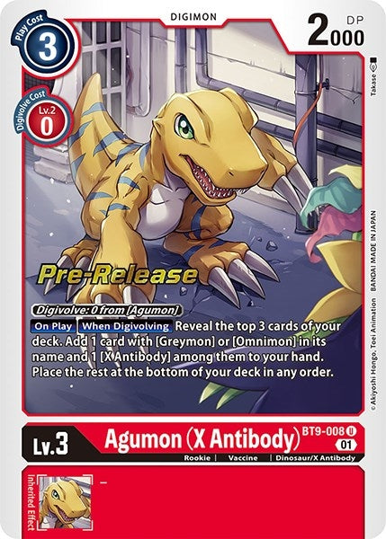 Image for Agumon (X Antibody) [X Record Pre-Release Cards]
