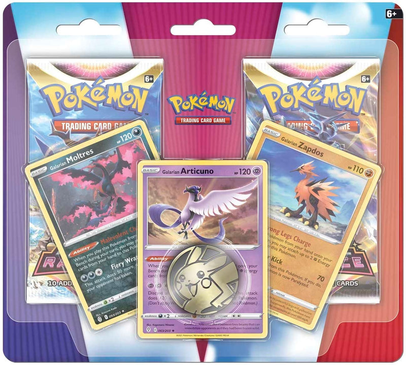 Enhanced 2 Pack Blister Pack Galarian Articuno Galarian Zapdos and Galarian Moltres [MCAP]