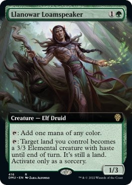 Llanowar Loamspeaker Extended Art (416) [DMU]