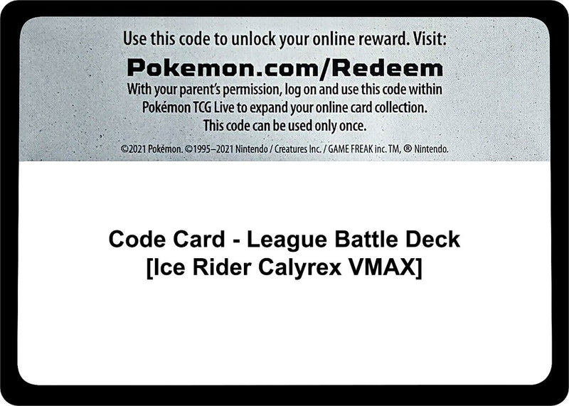 Code Card League Battle Deck Ice Rider Calyrex VMAX [MCAP]