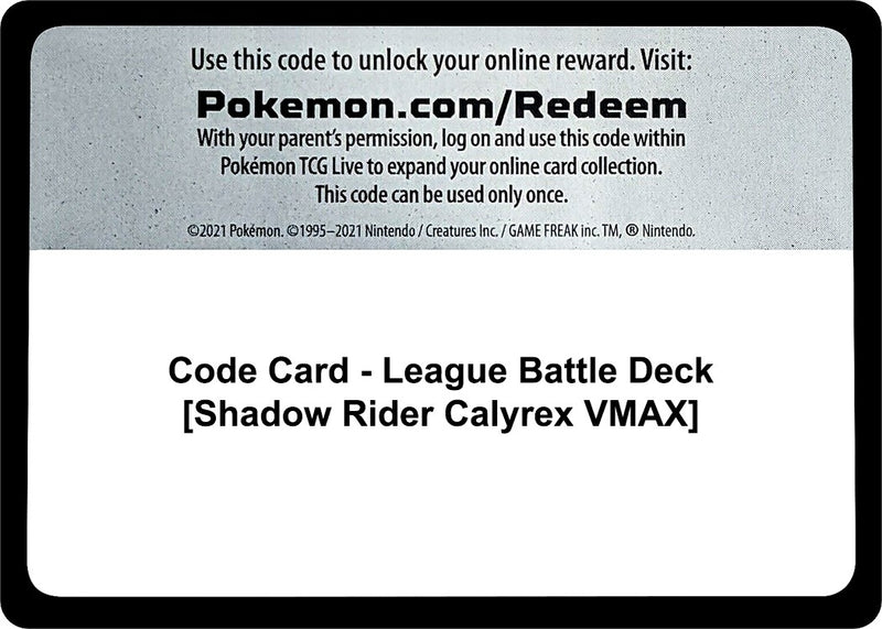 Code Card League Battle Deck Shadow Rider Calyrex VMAX [MCAP]