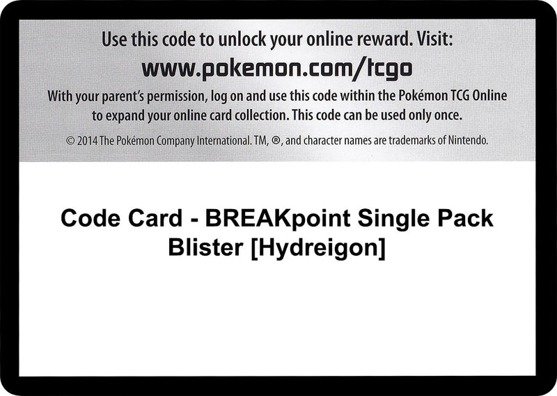Code Card BREAKpoint Single Pack Blister Hydreigon [BKP]