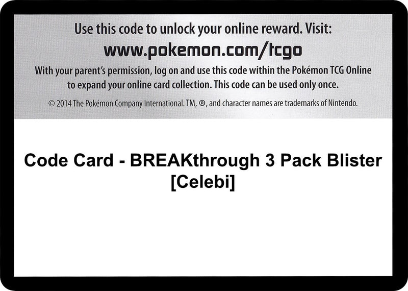 Code Card BREAKthrough 3 Pack Blister Celebi [BKT]