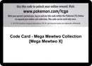 Code Card Mega Mewtwo Collection Mega Mewtwo X [BKT]