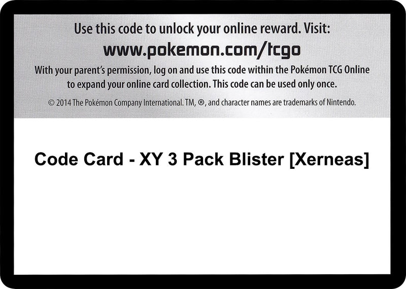 Code Card XY 3 Pack Blister Xerneas [BKT]