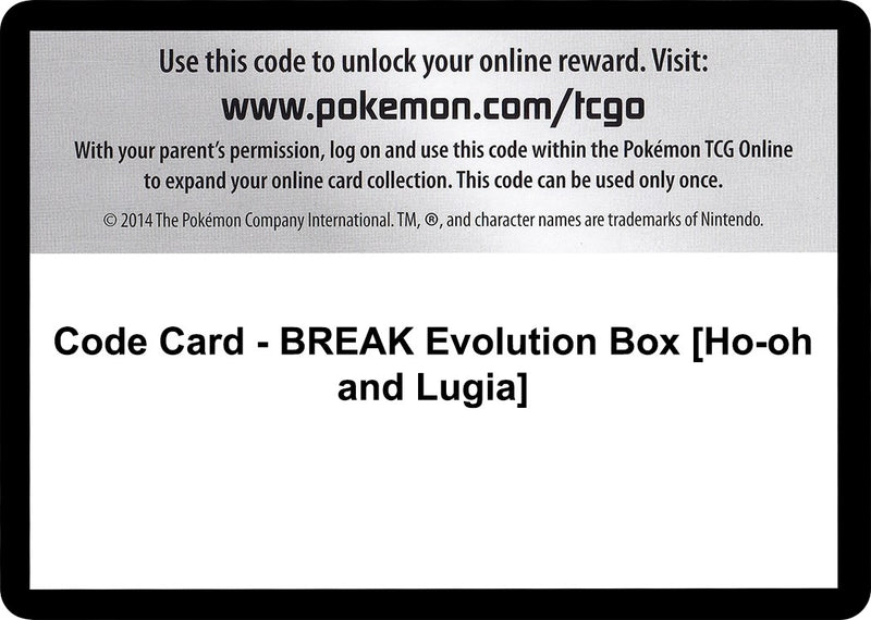 Code Card BREAK Evolution Box Ho oh and Lugia [FCO]