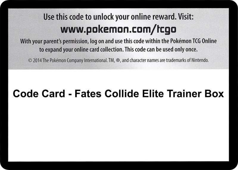 Code Card Fates Collide Elite Trainer Box [FCO]