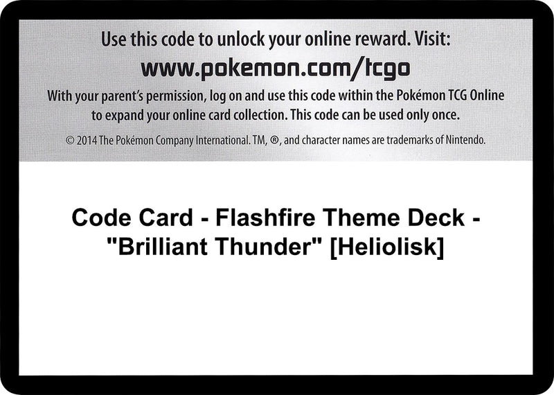 Code Card Flashfire Theme Deck Brilliant Thunder Heliolisk [FLF]