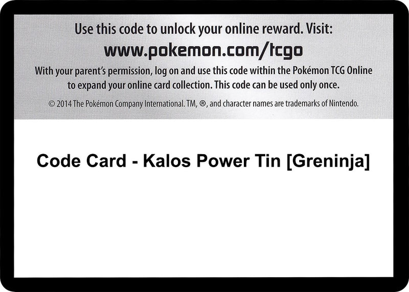 Code Card Kalos Power Tin Greninja [FLF]