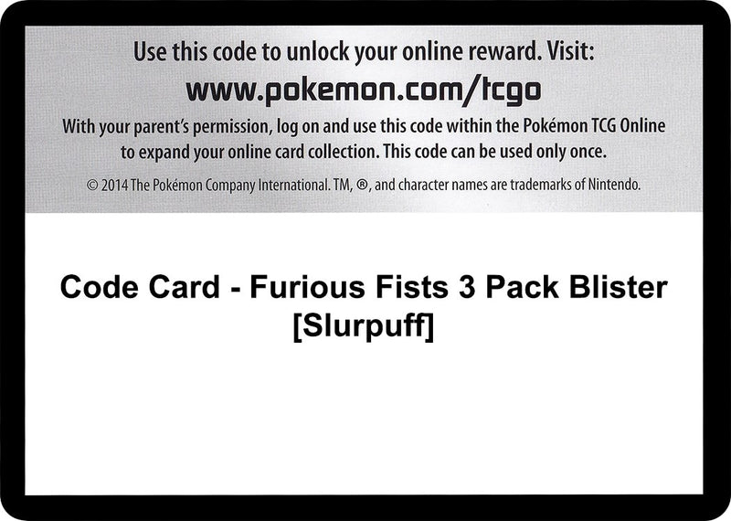 Code Card Furious Fists 3 Pack Blister Slurpuff [FFI]