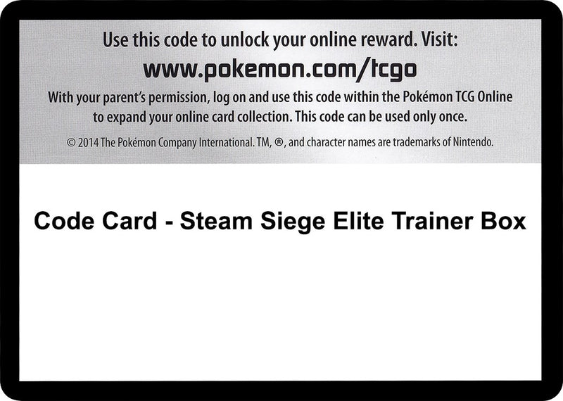 Code Card Steam Siege Elite Trainer Box [STS]