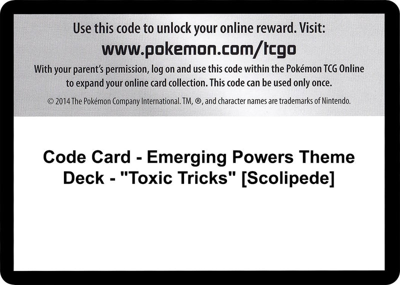 Code Card Emerging Powers Theme Deck Toxic Tricks Scolipede [EPO]