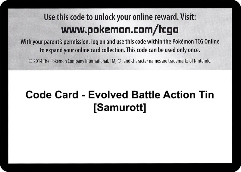 Code Card Evolved Battle Action Tin Samurott [EPO]