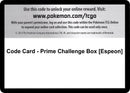 Code Card Prime Challenge Box Espeon [NVI]
