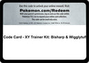 Code Card XY Trainer Kit Bisharp and Wigglytuff [PR]