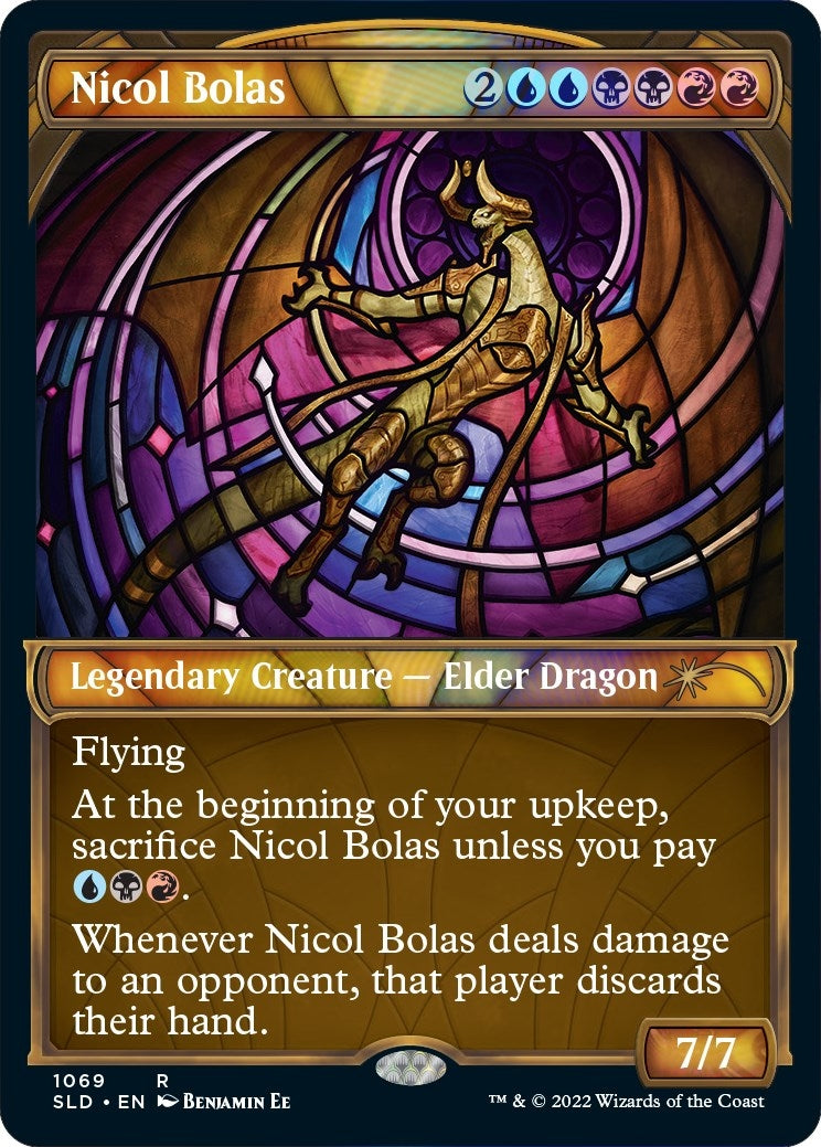 Nicol Bolas Stained Glass Textured Foil (1069) [SLD]