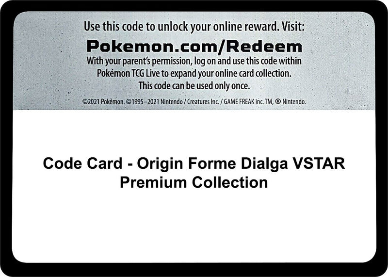 Code Card Origin Forme Dialga VSTAR Premium Collection [SWSH11]