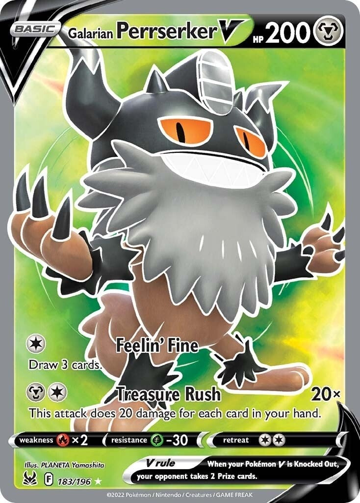 Galarian Perrserker V (Full Art) (183/196) (SWSH11: Lost Origin)