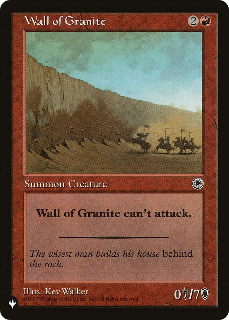 Wall of Granite [LIST]