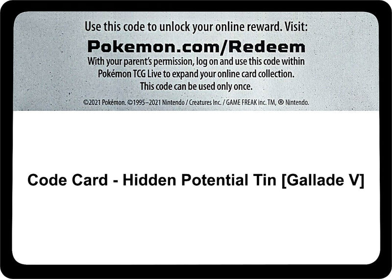 Code Card Hidden Potential Tin Gallade V [MCAP]