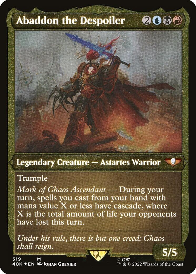 Abaddon the Despoiler Display Commander Foil Etched Thick Stock (319) [40K]