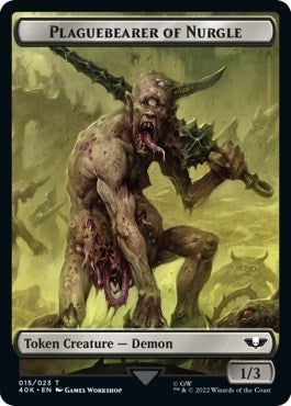 Plaguebearer of Nurgle Astartes Warrior 012 Double sided Token Surge Foil [40K]