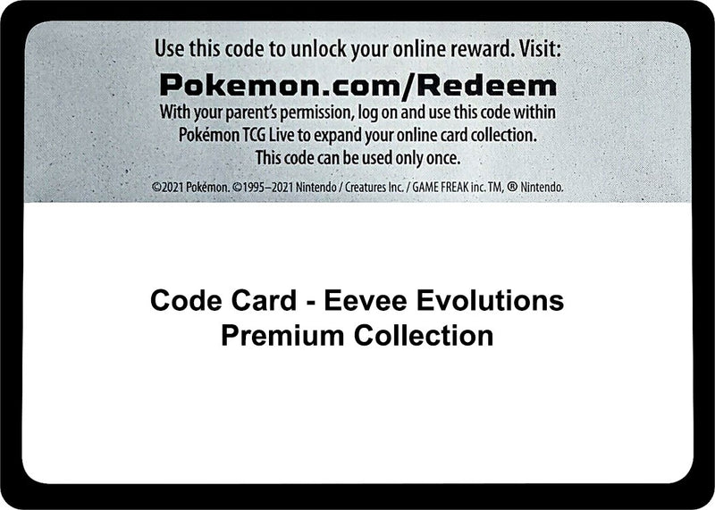 Code Card Eevee Evolutions Premium Collection [MCAP]