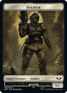 Soldier 002 Space Marine Devastator Double sided Token Surge Foil [40K]