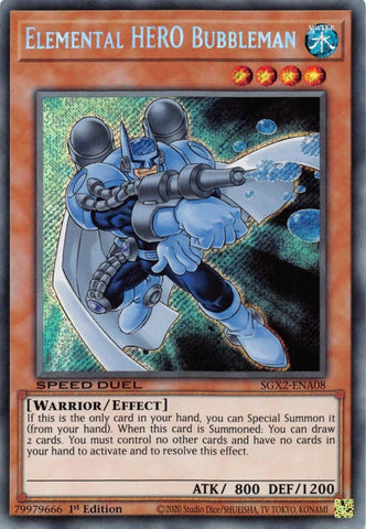 Elemental HERO Bubbleman Secret Rare (SGX2-ENA08) [SGX2]