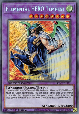Elemental HERO Tempest Secret Rare (SGX2-ENA21) [SGX2]