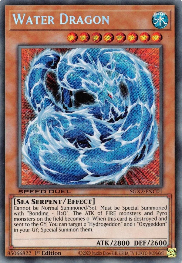 Water Dragon Secret Rare (SGX2-ENC01) [SGX2]