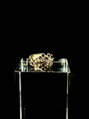 Honeycomb Bee Ring hand-cast ancient brass detail view