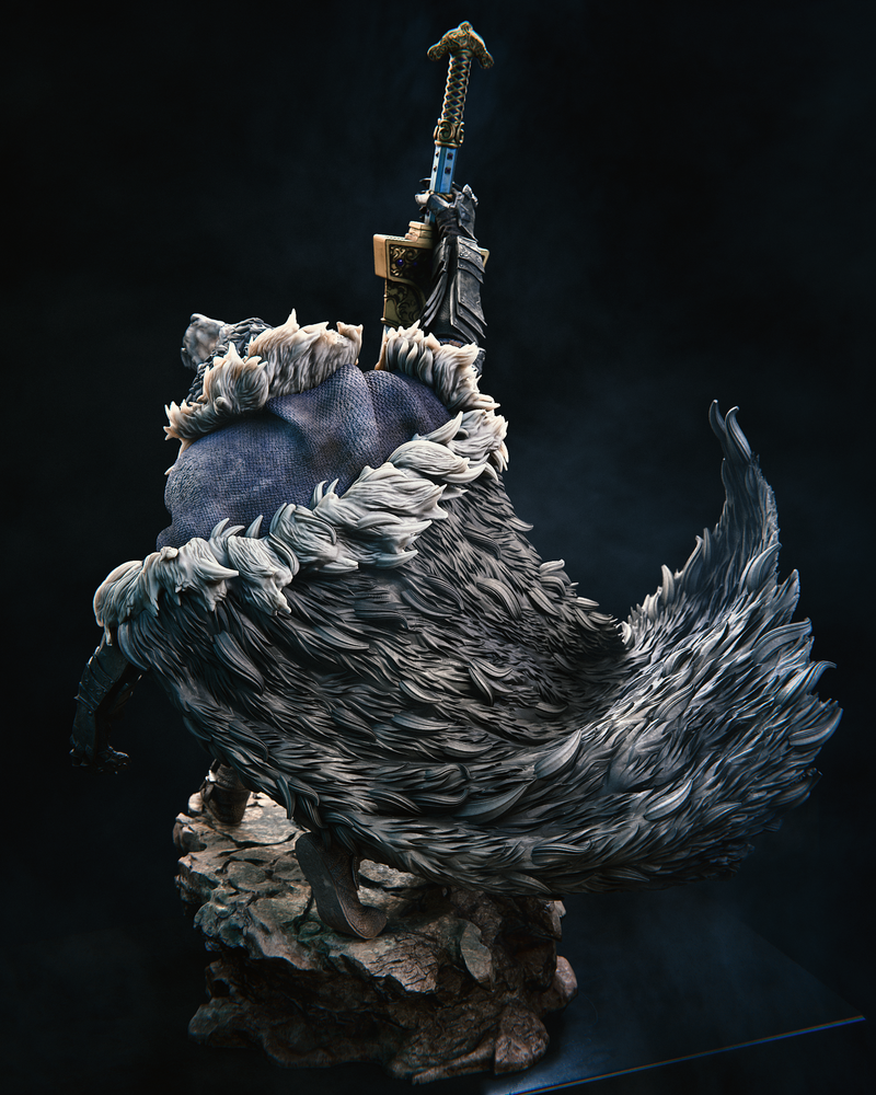 Blaidd Resin Statue - view 4