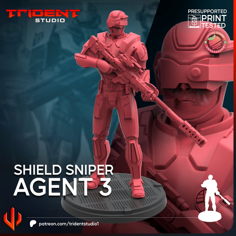 SHIELD SNIPER AGENT - Marvel MCP-Compatible 40mm Resin Miniature