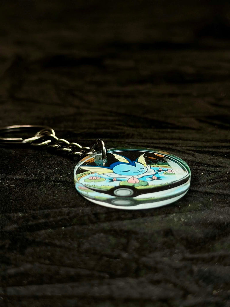 Vaporeon Pokeball Acrylic Keychain