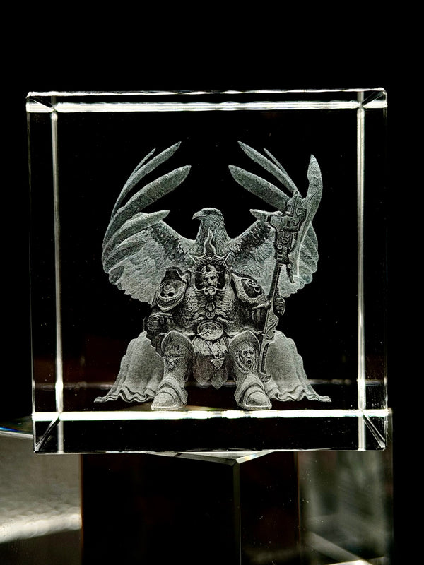 Emperor's Guardian 3D Crystal Engraving – Fantasy Laser Crystal Display